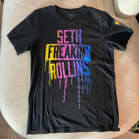 Black Seth Rollins Graphic T-Shirt - Picture 1 of 2